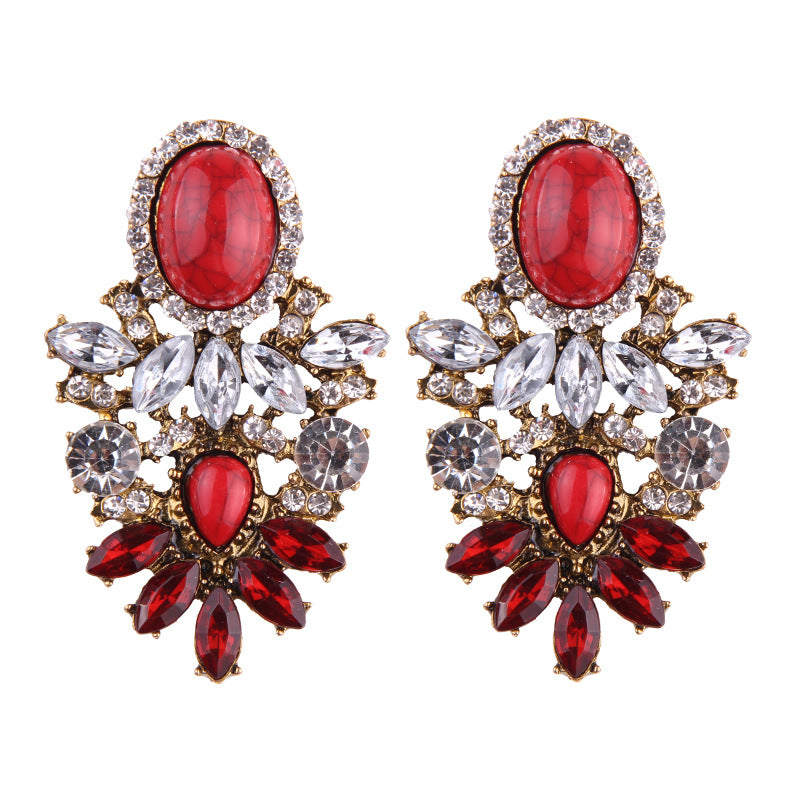 Cluster Drop Stone Earring