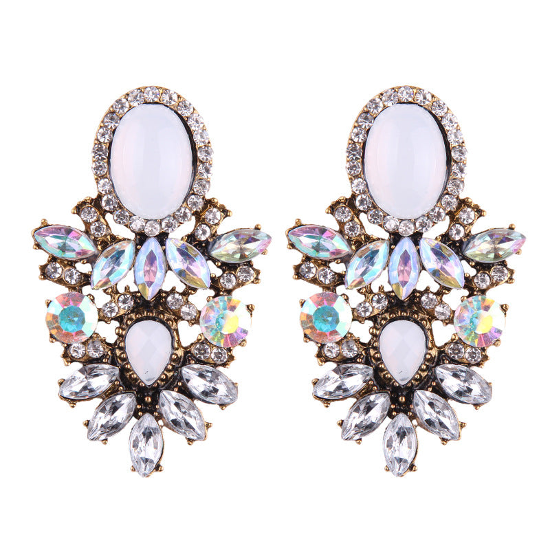 Cluster Drop Stone Earring