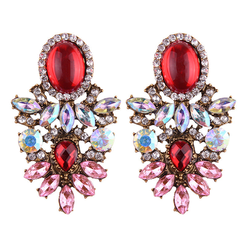 Cluster Drop Stone Earring