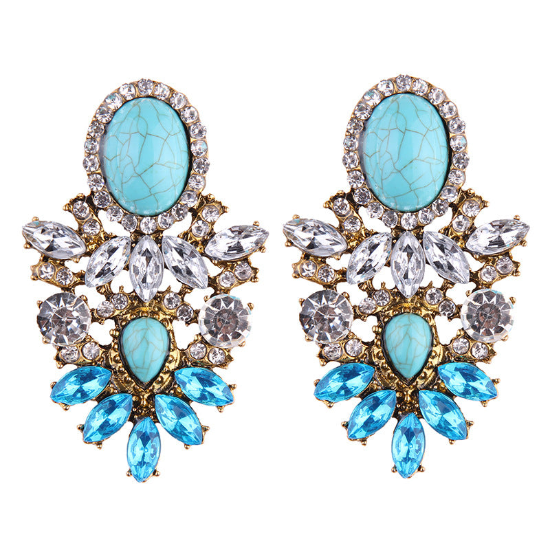 Cluster Drop Stone Earring