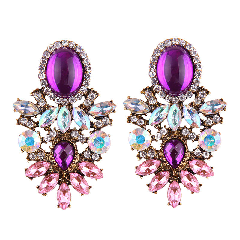 Cluster Drop Stone Earring