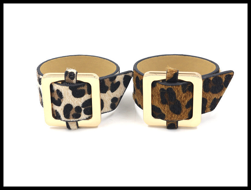 Leopard Fur leather bracelet