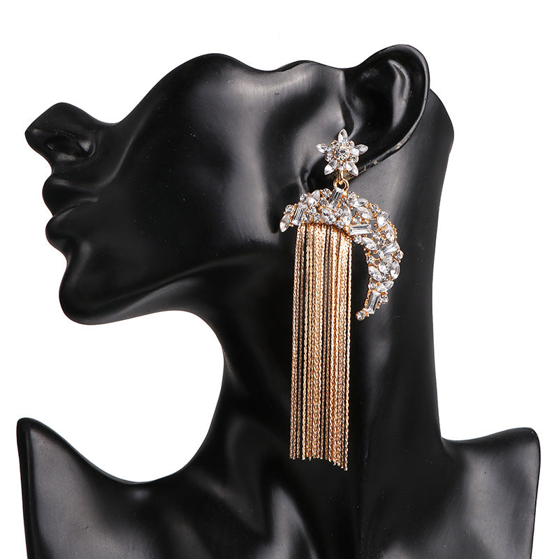 Moon Star Dangling Earring