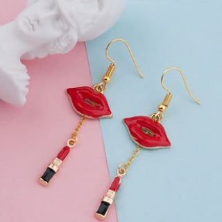 Candy Red Lipstick Earrings - TopNotch{C}