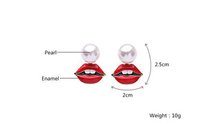 Pearls Lip Earrings - TopNotch{C}